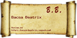 Bacsa Beatrix névjegykártya